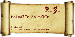 Molnár Zoltán névjegykártya
